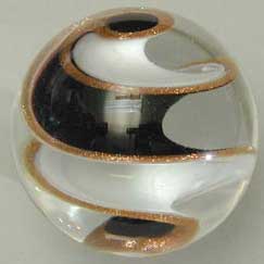 Black, White, and Goldstone ribbon marble by Chuck Pound